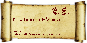Mitelman Eufémia névjegykártya